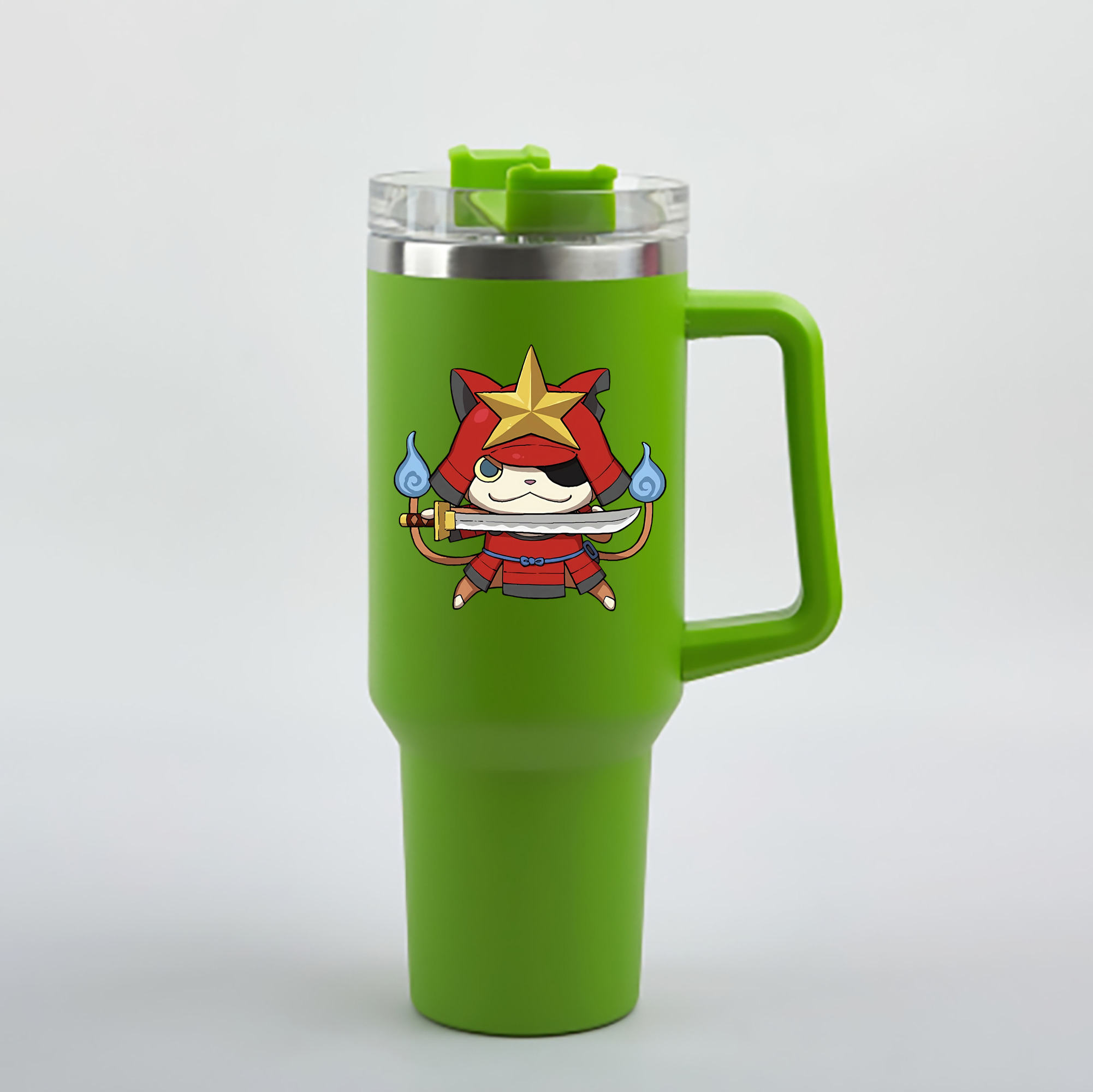 （画像用） 妖怪ウォッチ Yo-kai Watch 1200mL車用タンブラー - クリスタルステッカー（プラスチックストロー付き）